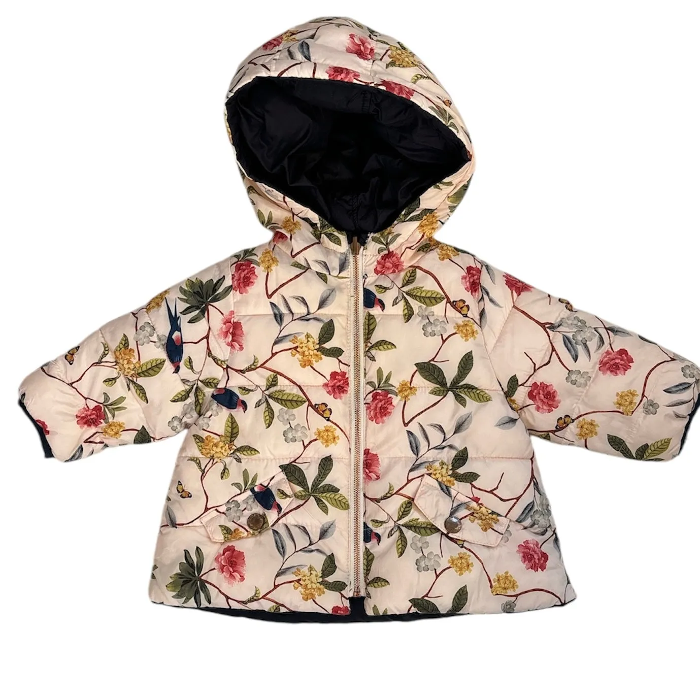Floral Puffer Jacket, 3-6m // Zara