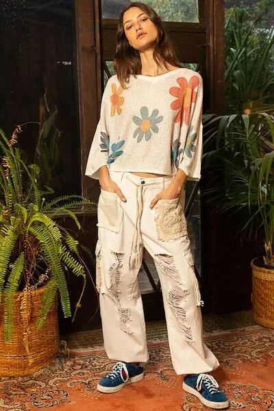 Flower Knit Top
