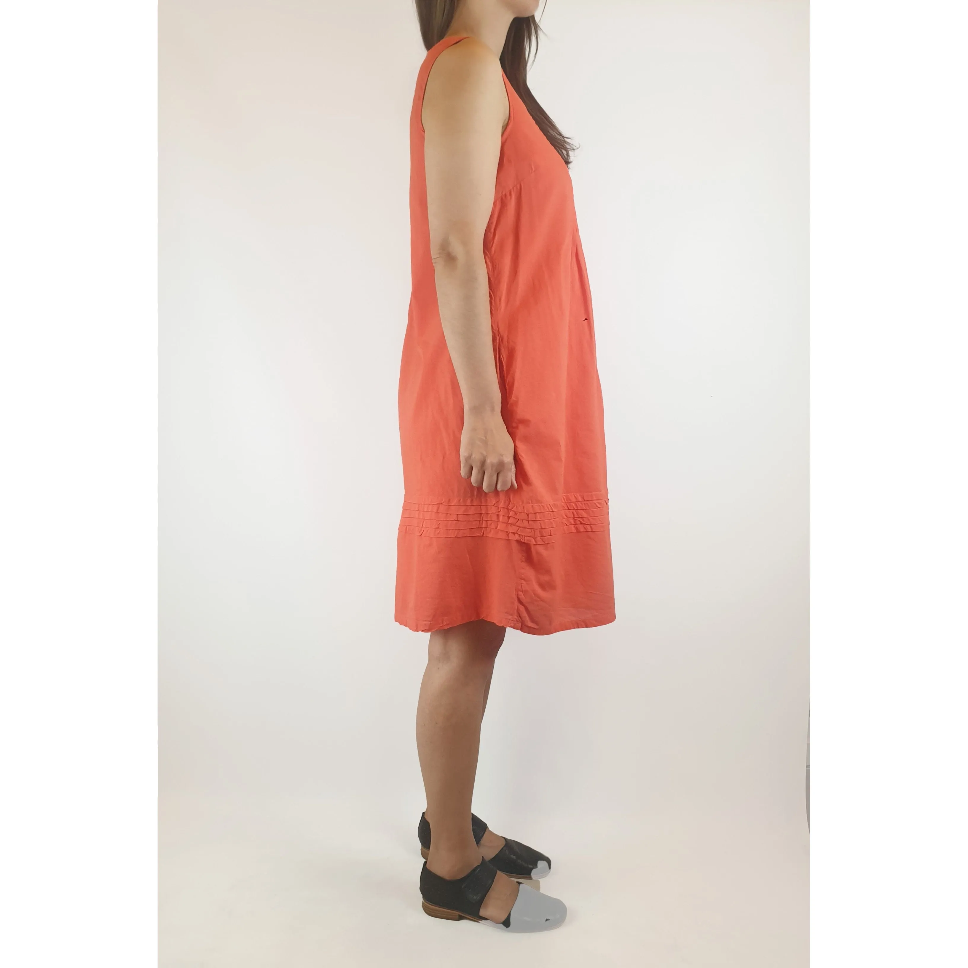 Foil second hand coral pink sleeveless cotton dress size 8