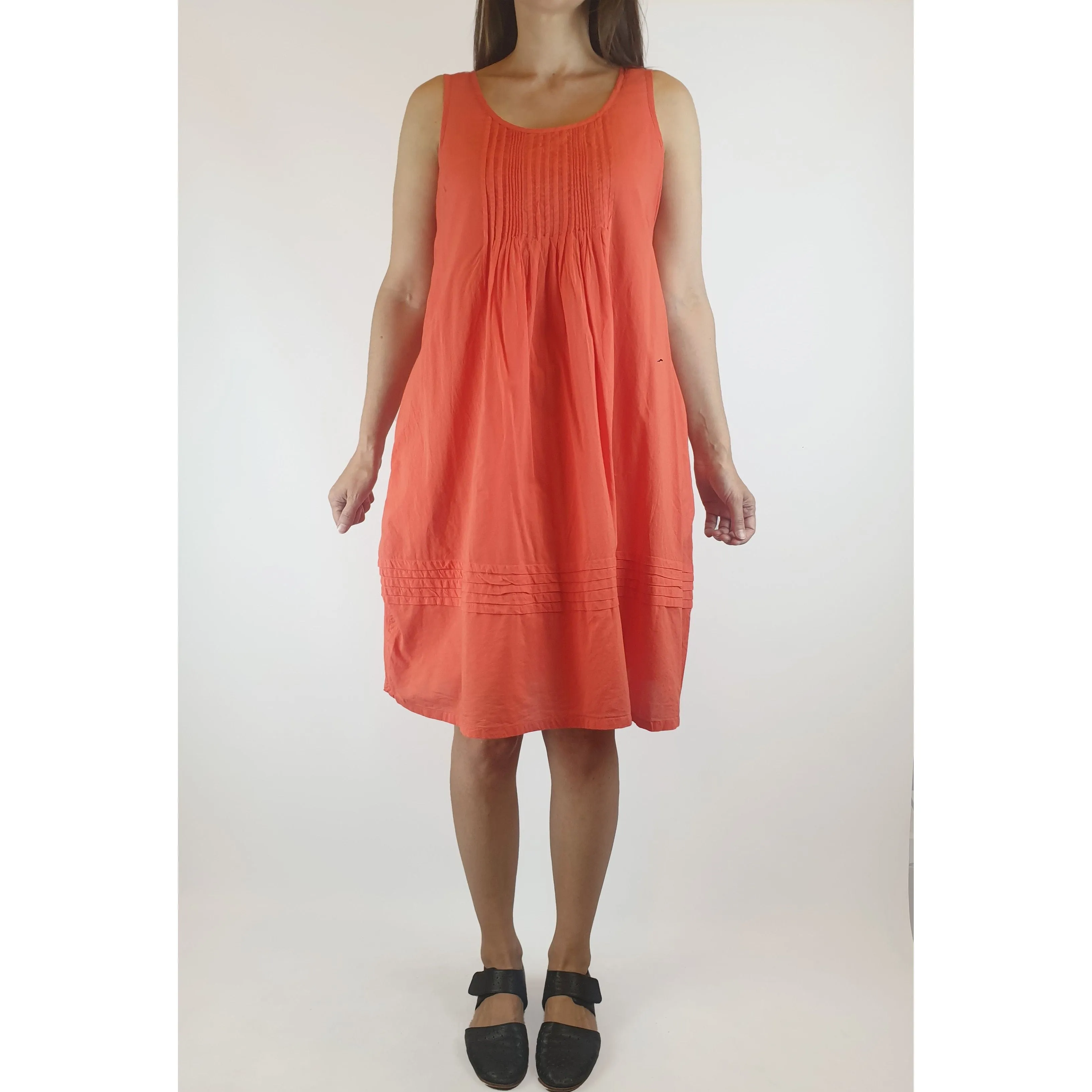 Foil second hand coral pink sleeveless cotton dress size 8