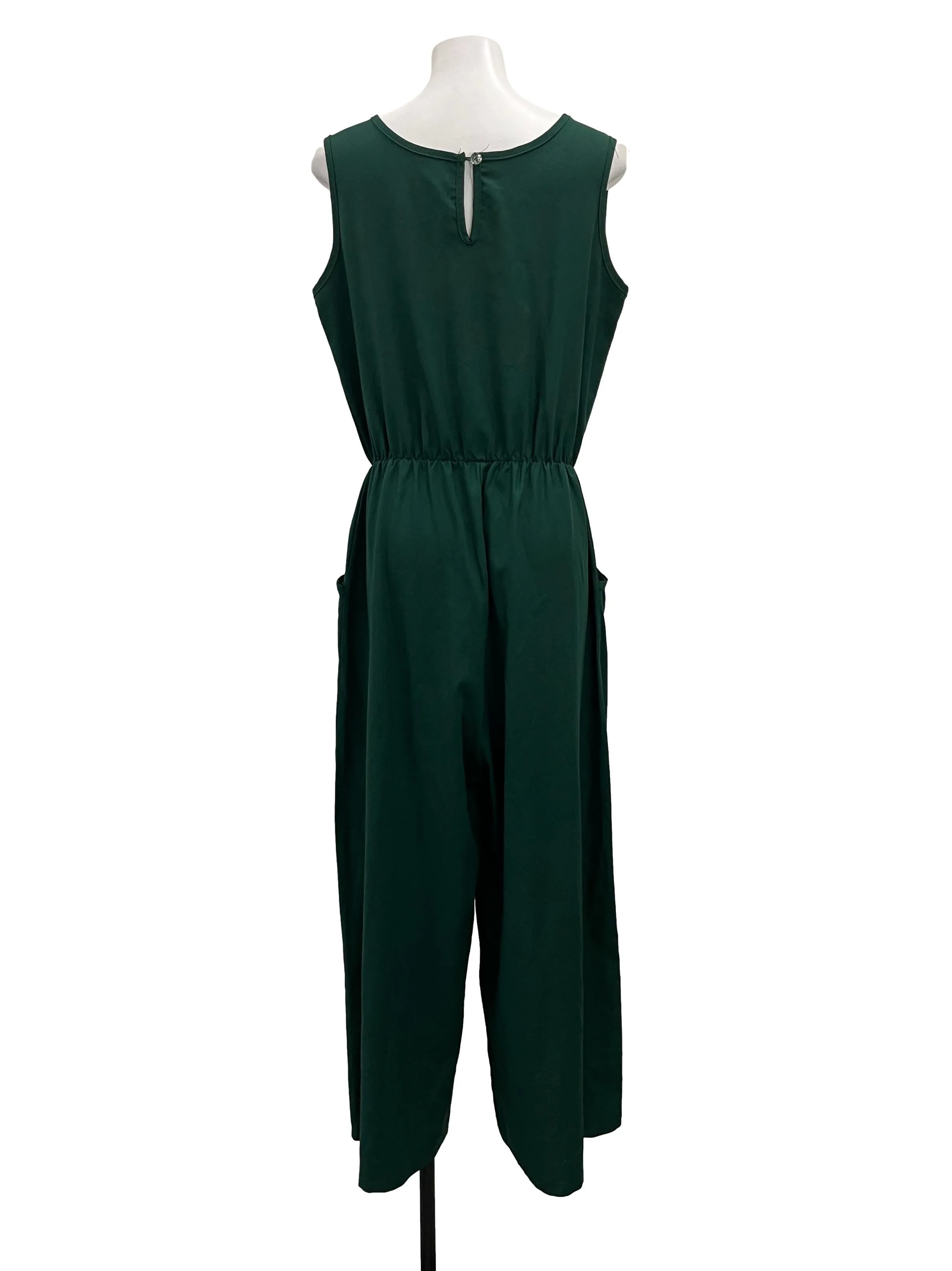 Forest Green Sleeveless Jumpsuit