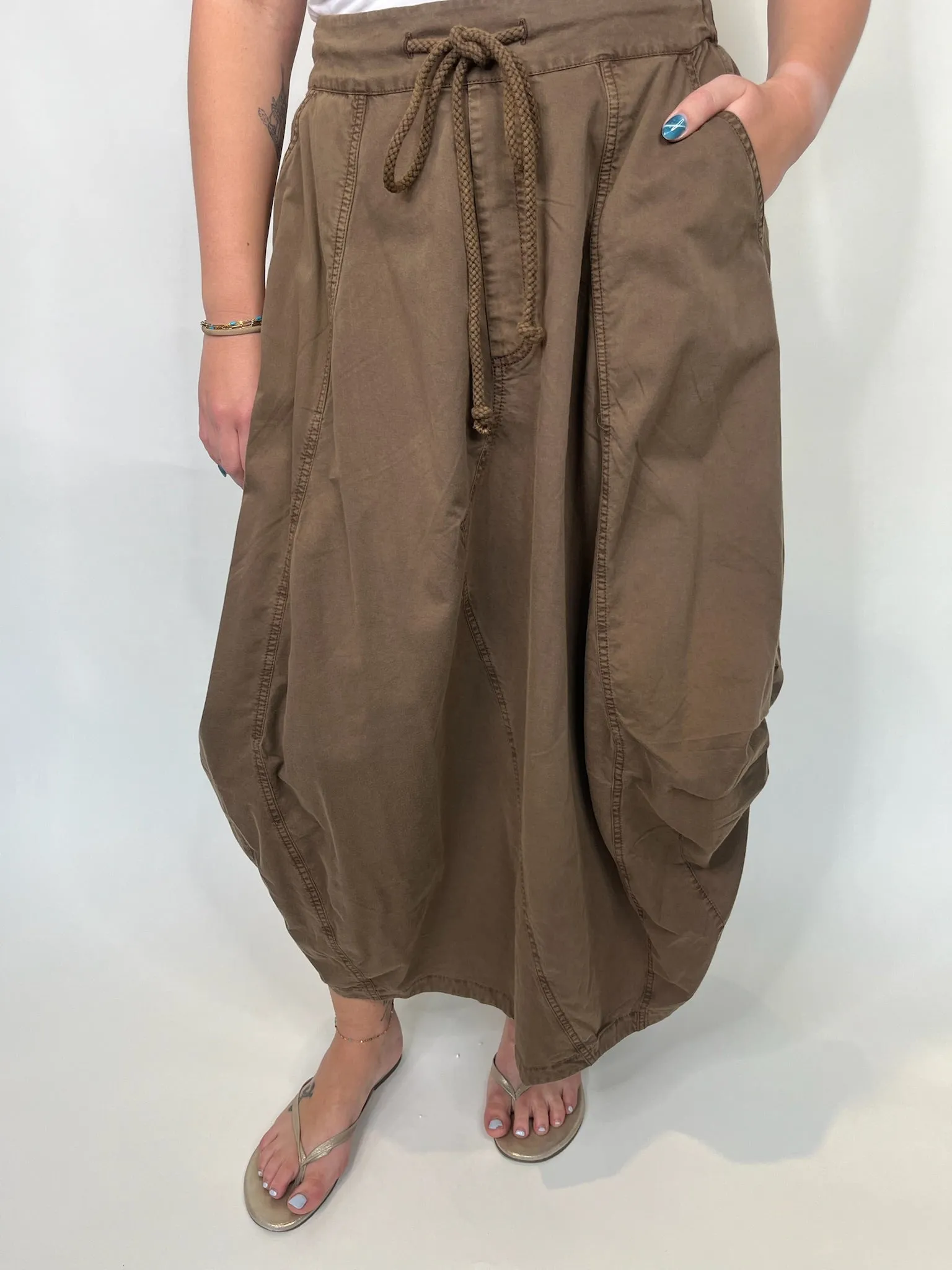 Free People Willow Poplin Midi Chocolate