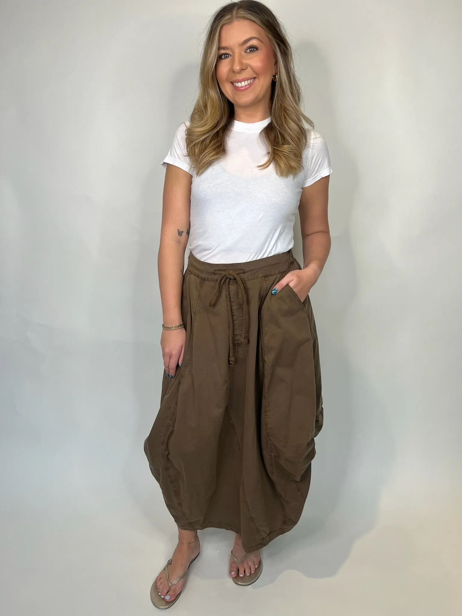 Free People Willow Poplin Midi Chocolate