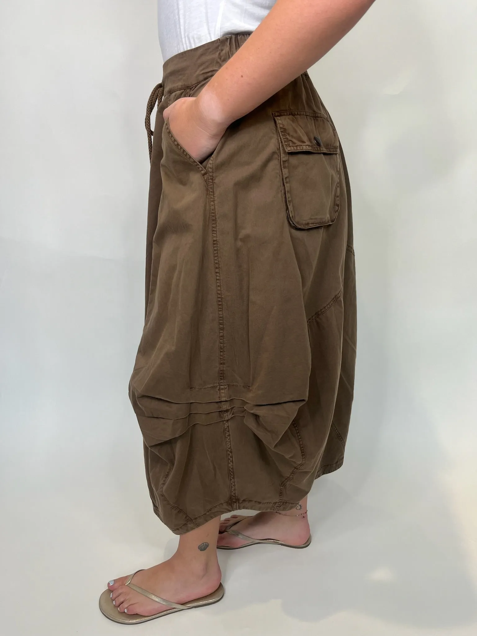 Free People Willow Poplin Midi Chocolate