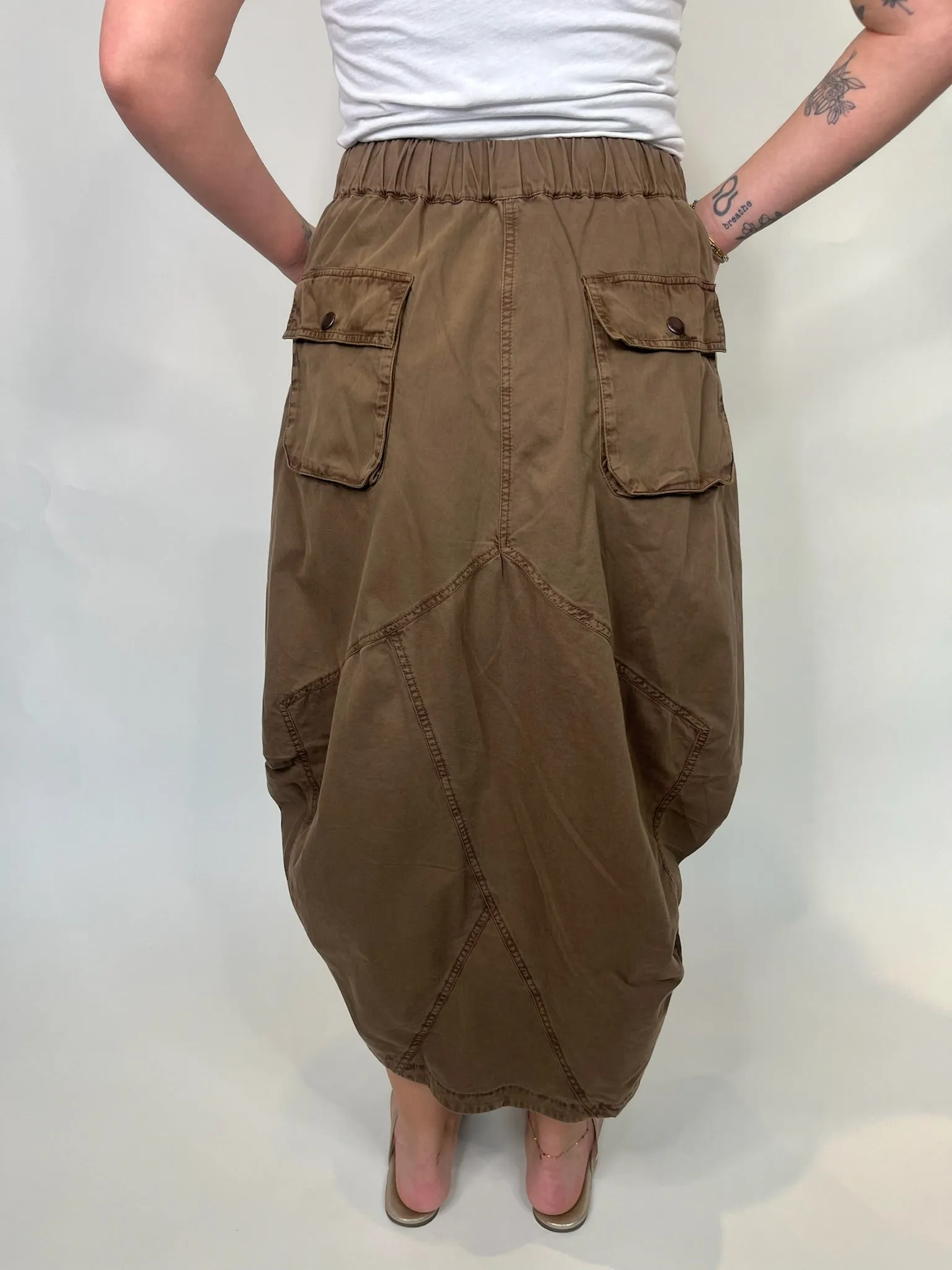Free People Willow Poplin Midi Chocolate