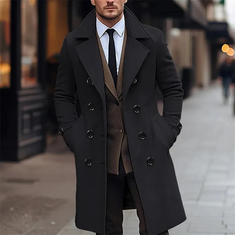 Funki Buys | Jackets | Men's Large Button Business Overcoat