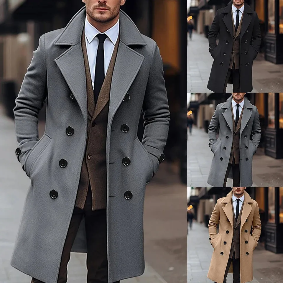 Funki Buys | Jackets | Men's Large Button Business Overcoat