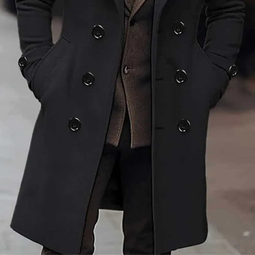 Funki Buys | Jackets | Men's Large Button Business Overcoat