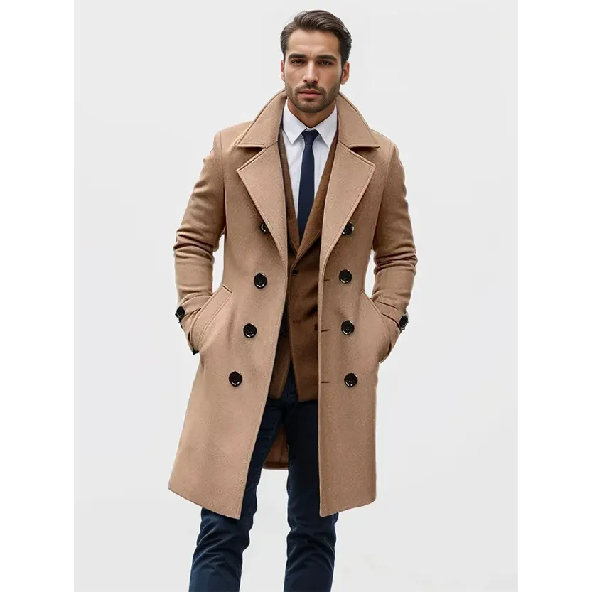 Funki Buys | Jackets | Men's Large Button Business Overcoat