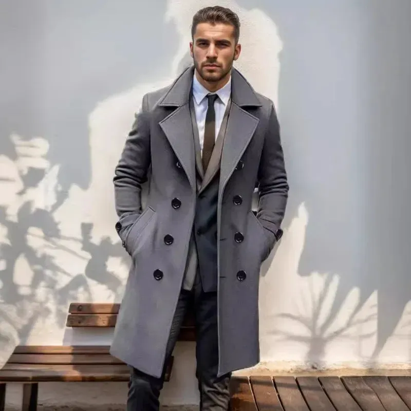 Funki Buys | Jackets | Men's Large Button Business Overcoat