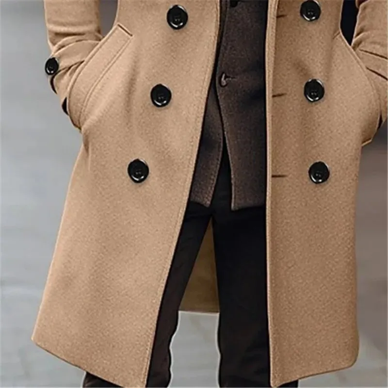 Funki Buys | Jackets | Men's Large Button Business Overcoat