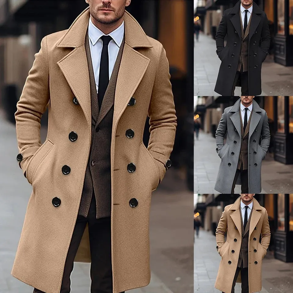 Funki Buys | Jackets | Men's Large Button Business Overcoat