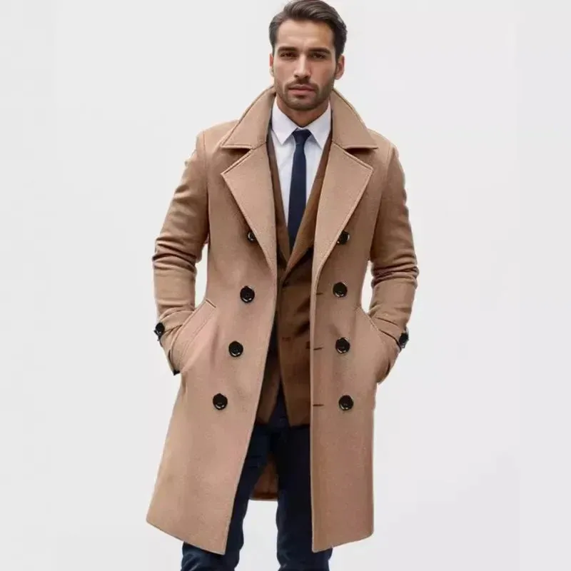Funki Buys | Jackets | Men's Large Button Business Overcoat