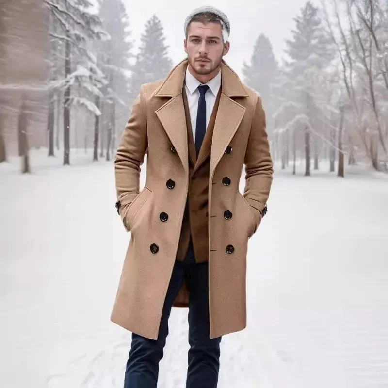 Funki Buys | Jackets | Men's Large Button Business Overcoat