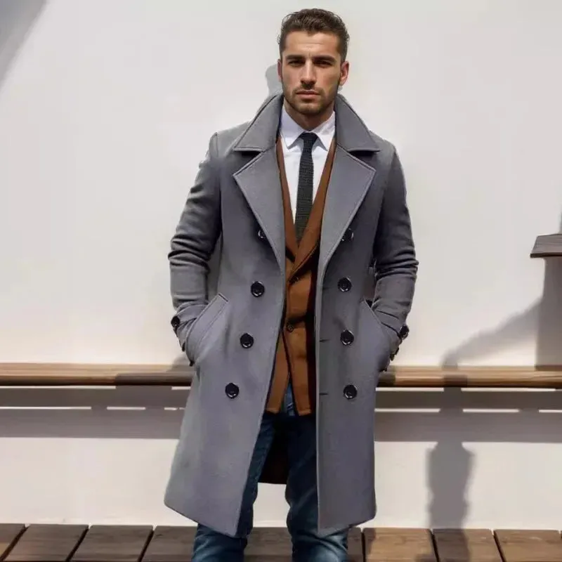 Funki Buys | Jackets | Men's Large Button Business Overcoat