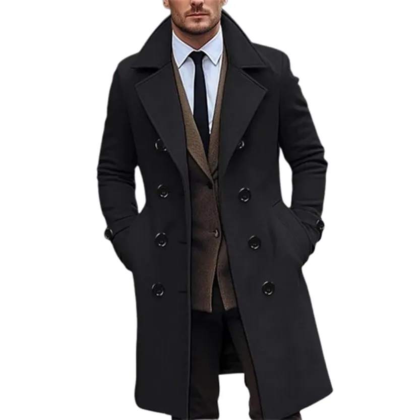 Funki Buys | Jackets | Men's Large Button Business Overcoat
