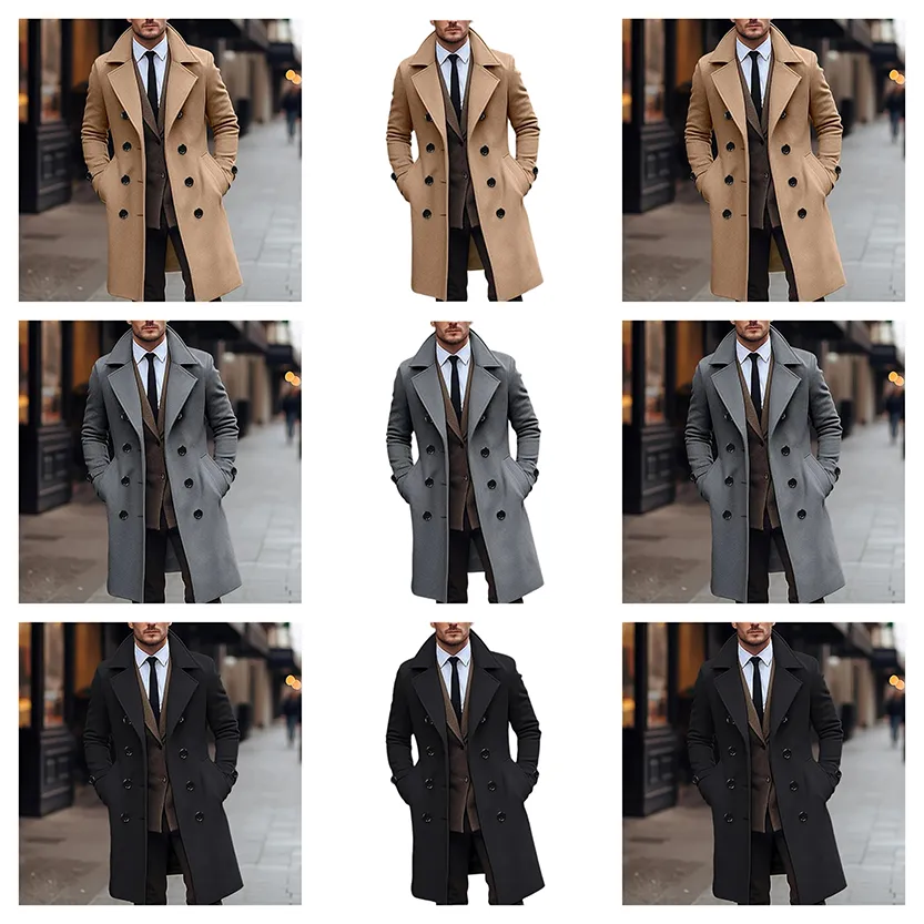 Funki Buys | Jackets | Men's Large Button Business Overcoat