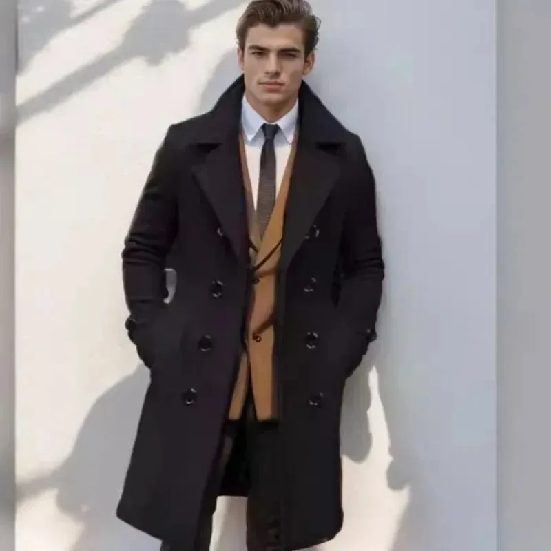 Funki Buys | Jackets | Men's Large Button Business Overcoat