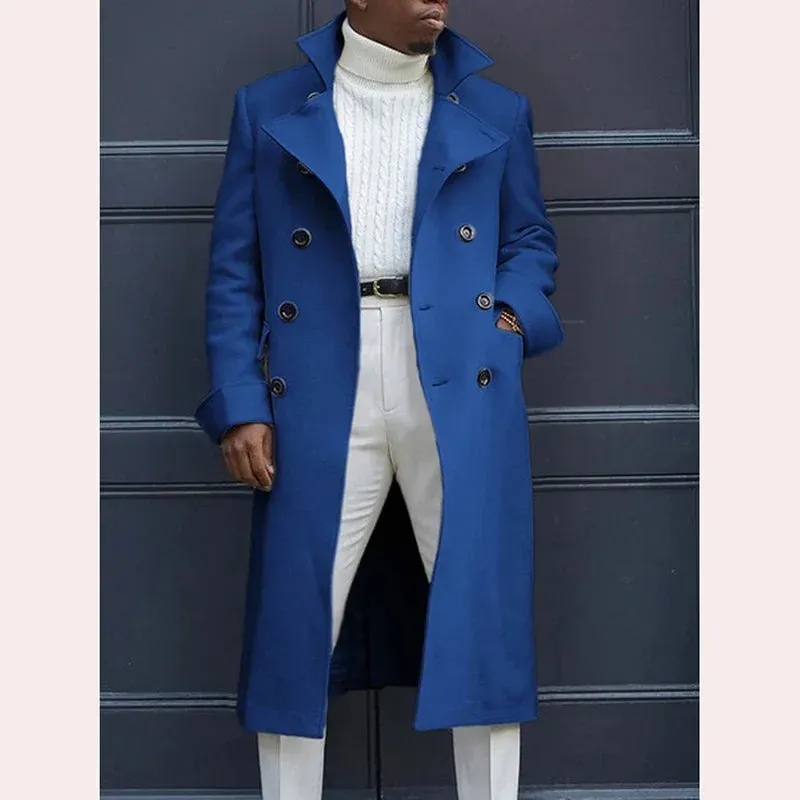 Funki Buys | Jackets | Men's Smart Double Breasted Dress Coat