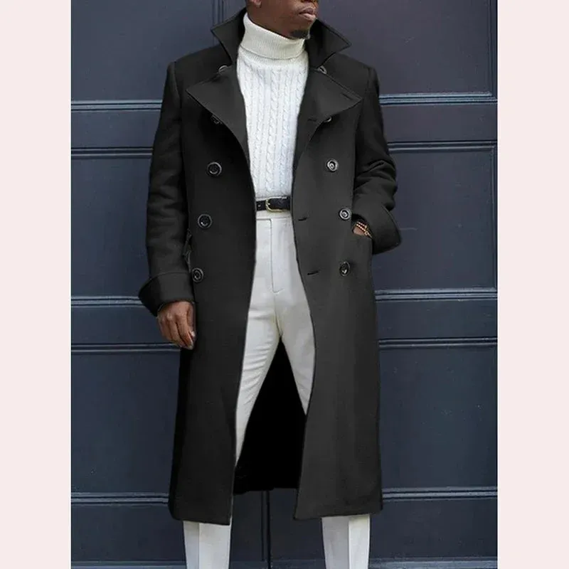 Funki Buys | Jackets | Men's Smart Double Breasted Dress Coat