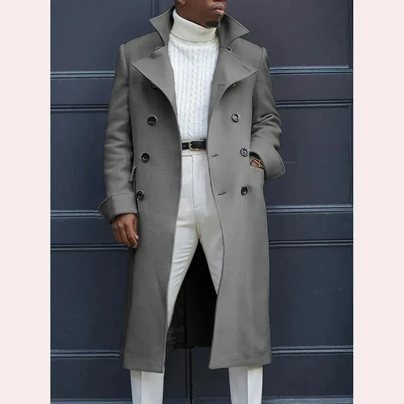 Funki Buys | Jackets | Men's Smart Double Breasted Dress Coat