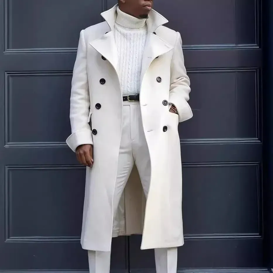 Funki Buys | Jackets | Men's Smart Double Breasted Dress Coat