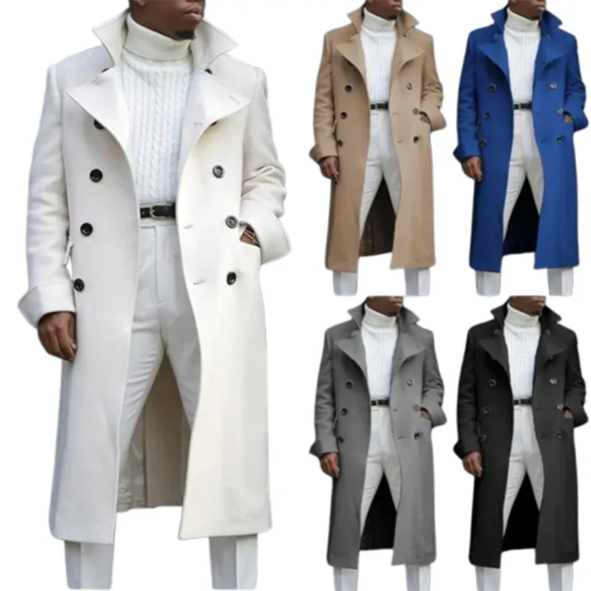 Funki Buys | Jackets | Men's Smart Double Breasted Dress Coat