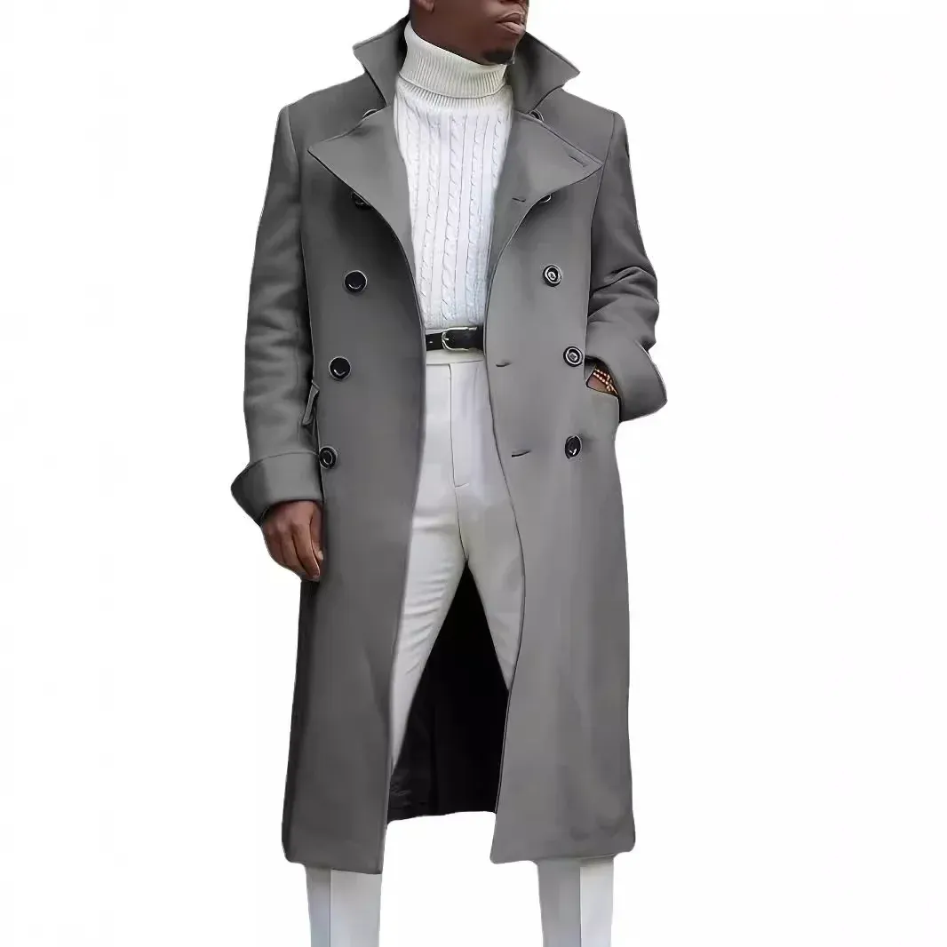 Funki Buys | Jackets | Men's Smart Double Breasted Dress Coat