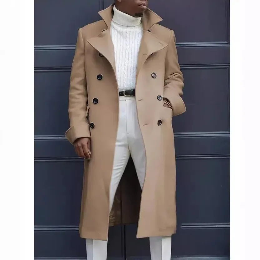 Funki Buys | Jackets | Men's Smart Double Breasted Dress Coat