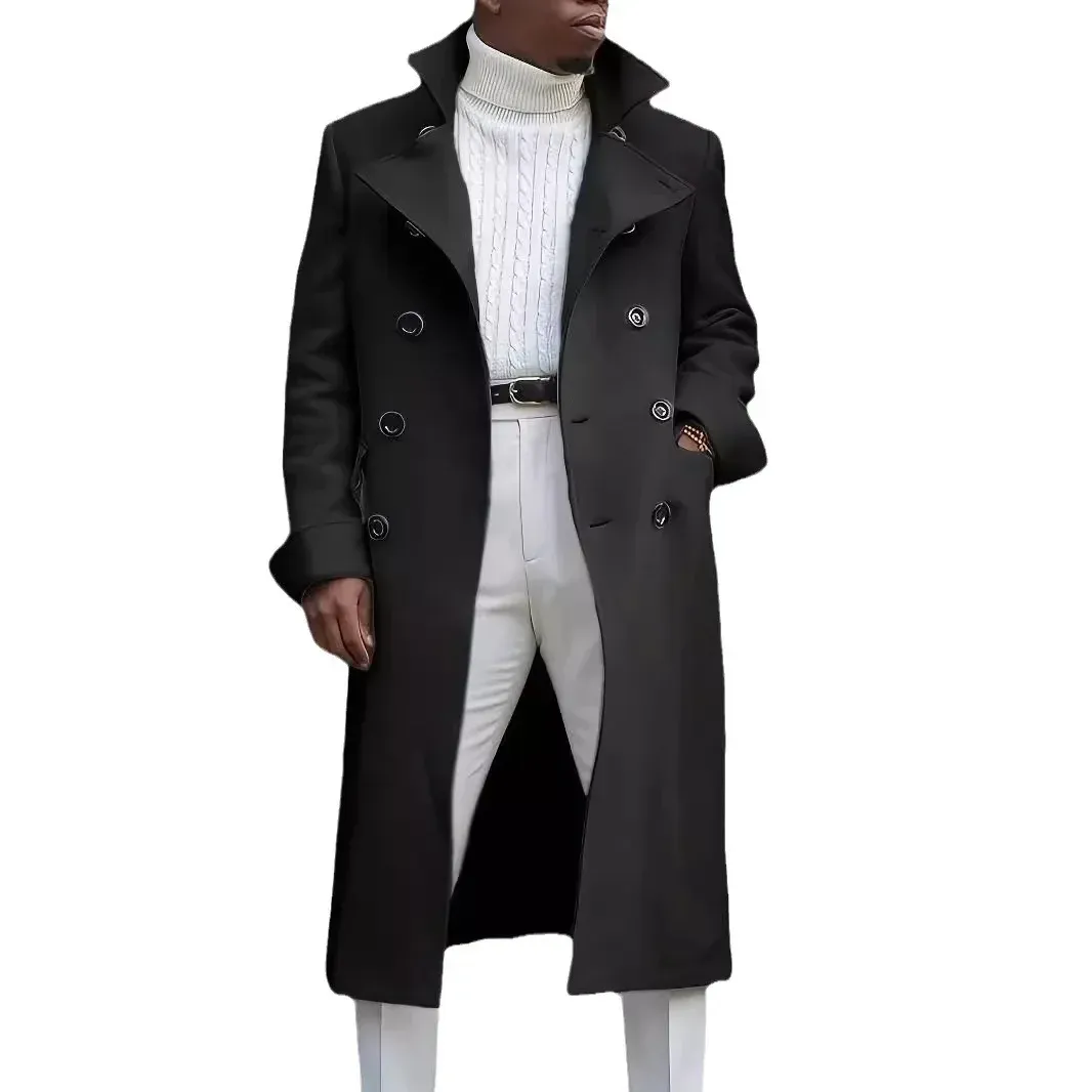Funki Buys | Jackets | Men's Smart Double Breasted Dress Coat