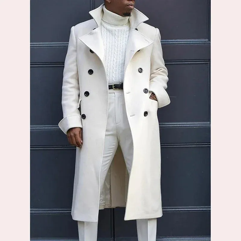 Funki Buys | Jackets | Men's Smart Double Breasted Dress Coat