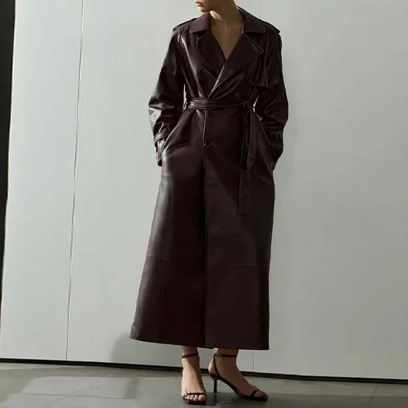 Funki Buys | Jackets | Women's Extra Long Faux Leather Coat
