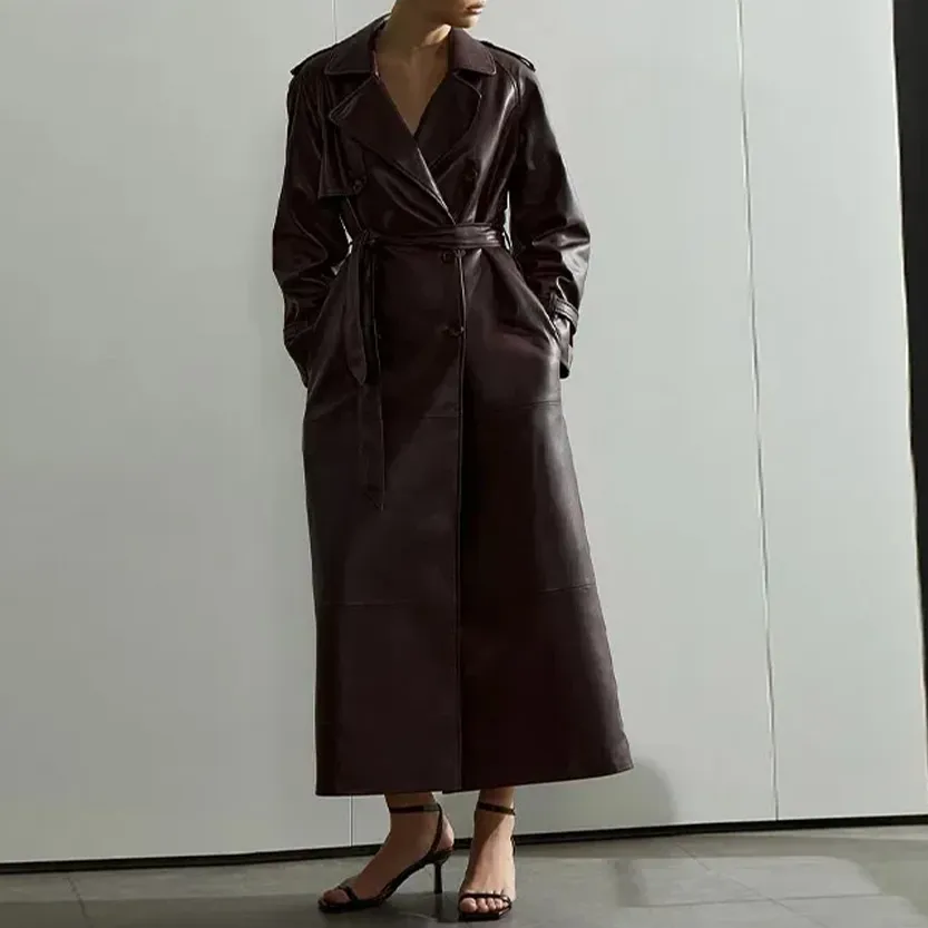 Funki Buys | Jackets | Women's Extra Long Faux Leather Coat