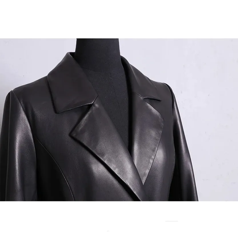 Funki Buys | Jackets | Women's Long Faux Leather Swing Coat