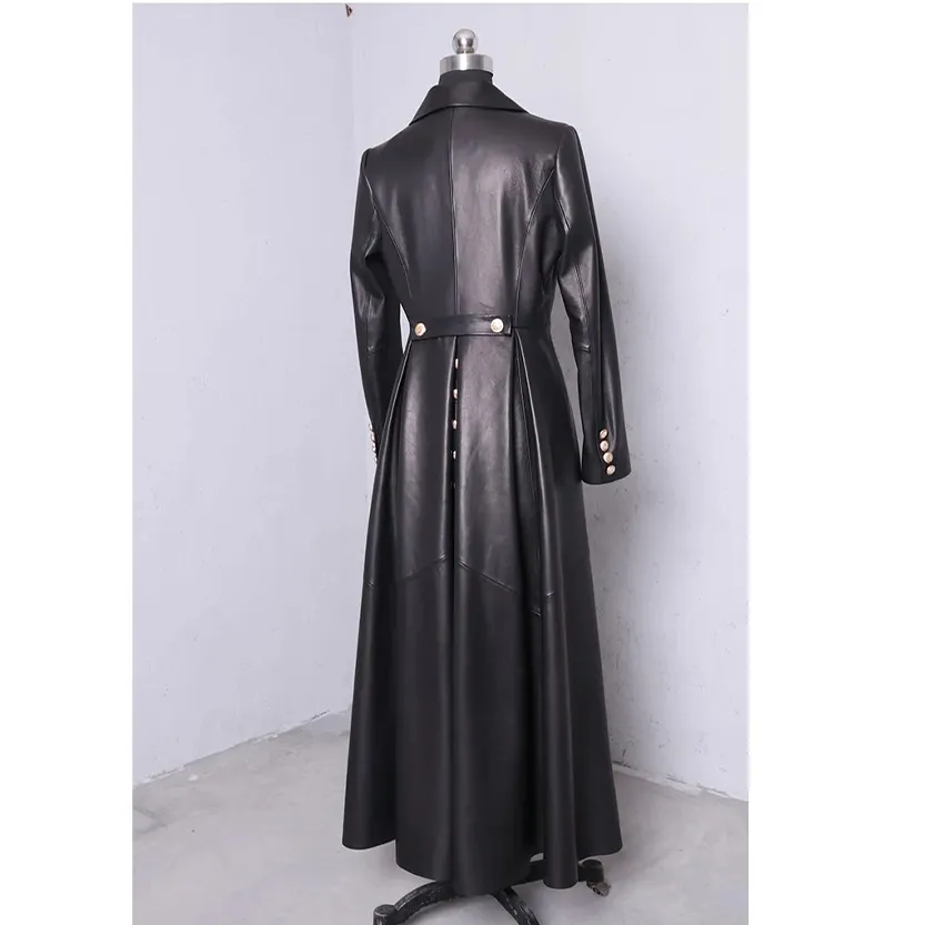 Funki Buys | Jackets | Women's Long Faux Leather Swing Coat