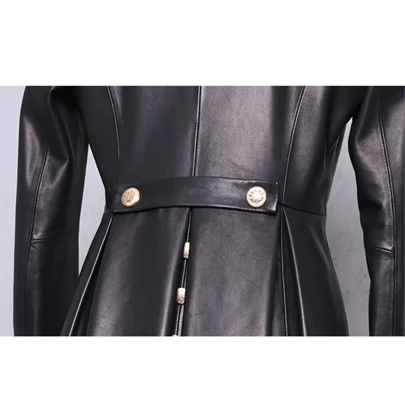 Funki Buys | Jackets | Women's Long Faux Leather Swing Coat