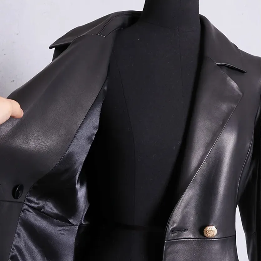 Funki Buys | Jackets | Women's Long Faux Leather Swing Coat