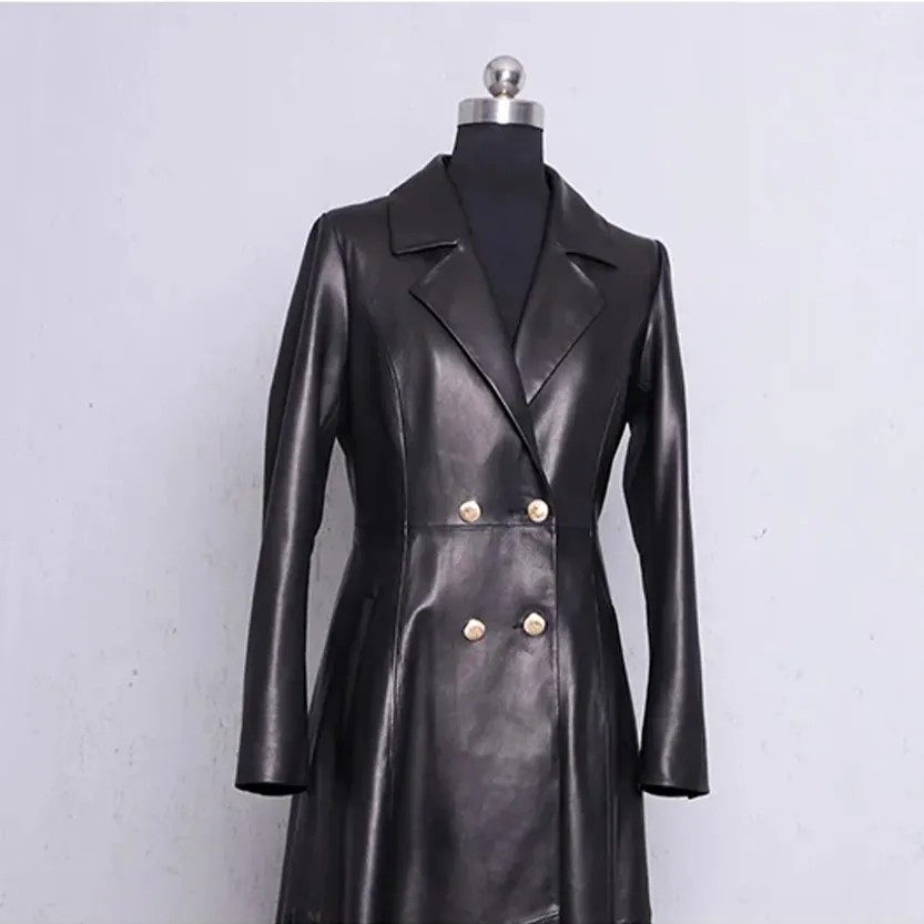 Funki Buys | Jackets | Women's Long Faux Leather Swing Coat