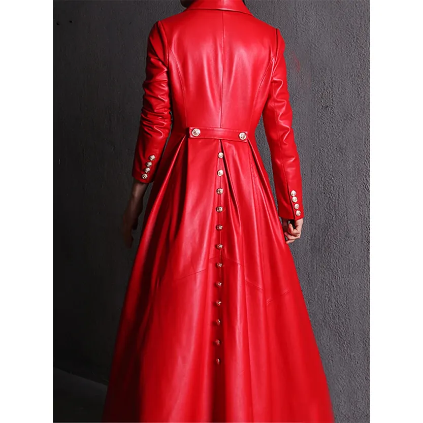 Funki Buys | Jackets | Women's Long Faux Leather Swing Coat