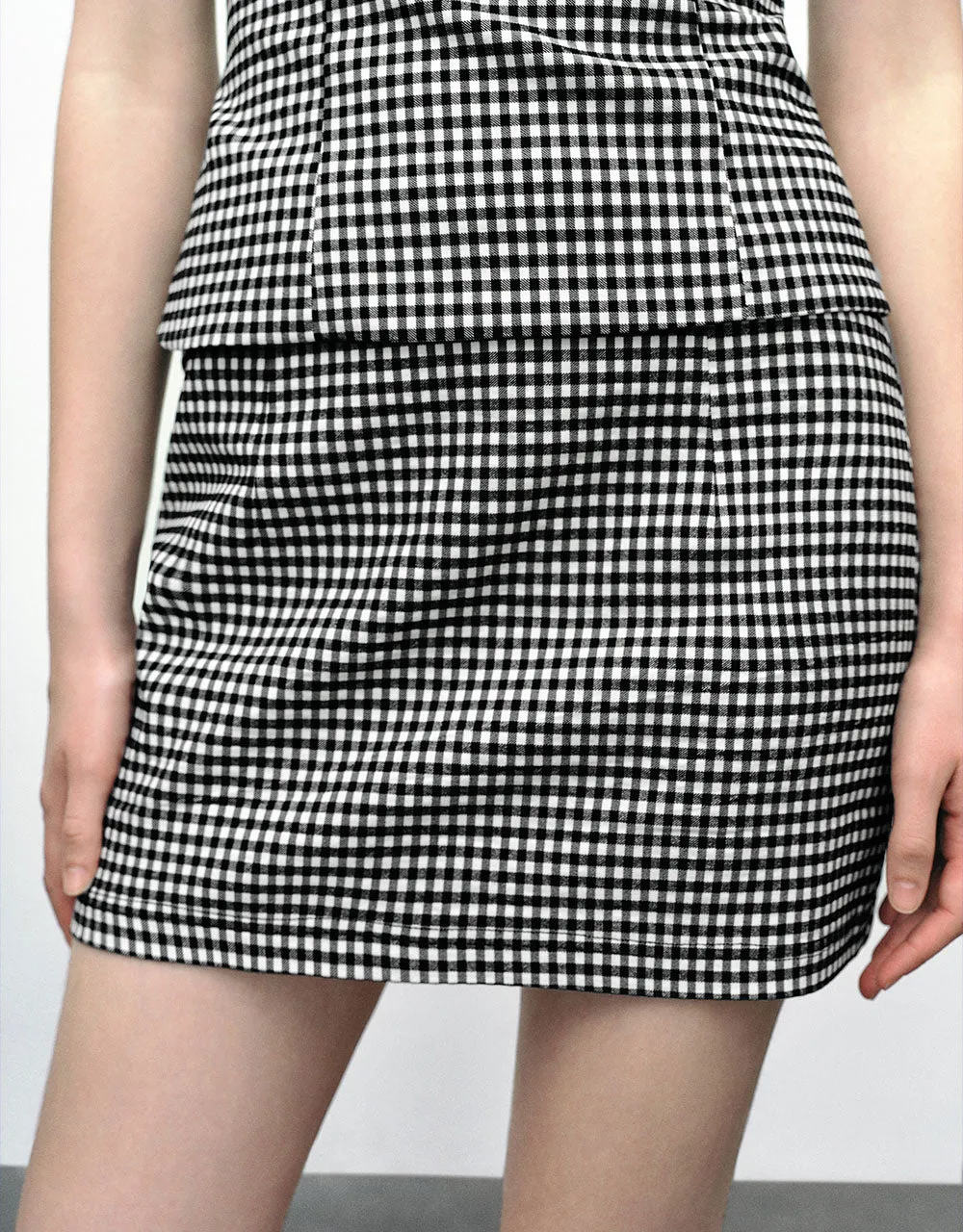 Gingham Mini A-Line Skirt