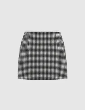 Gingham Mini A-Line Skirt