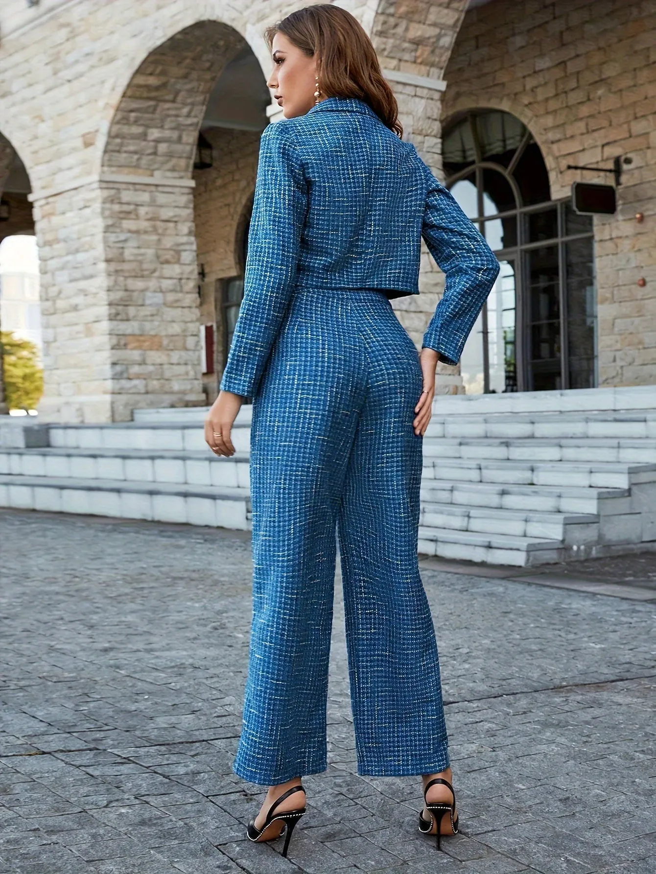 Gingham Tweed Set mit Hoher Taille - Camille
