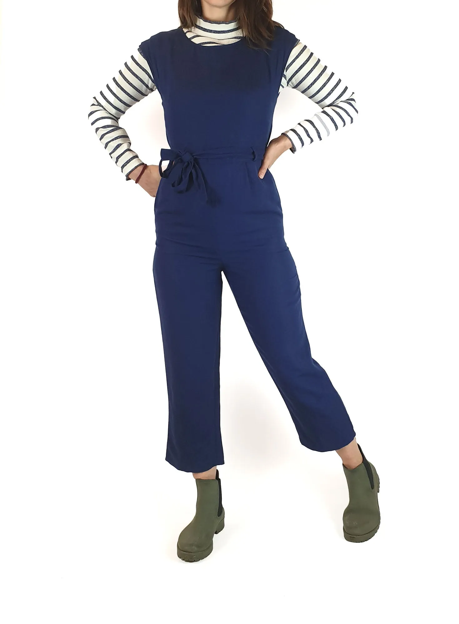 Gorman blue sleeveless jumpsuit size 6 (fits 6-8)