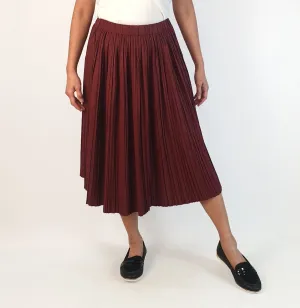 Gorman red pleated midi skirt size 10