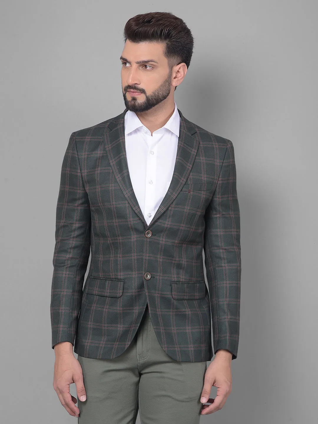 Green Checked Blazer