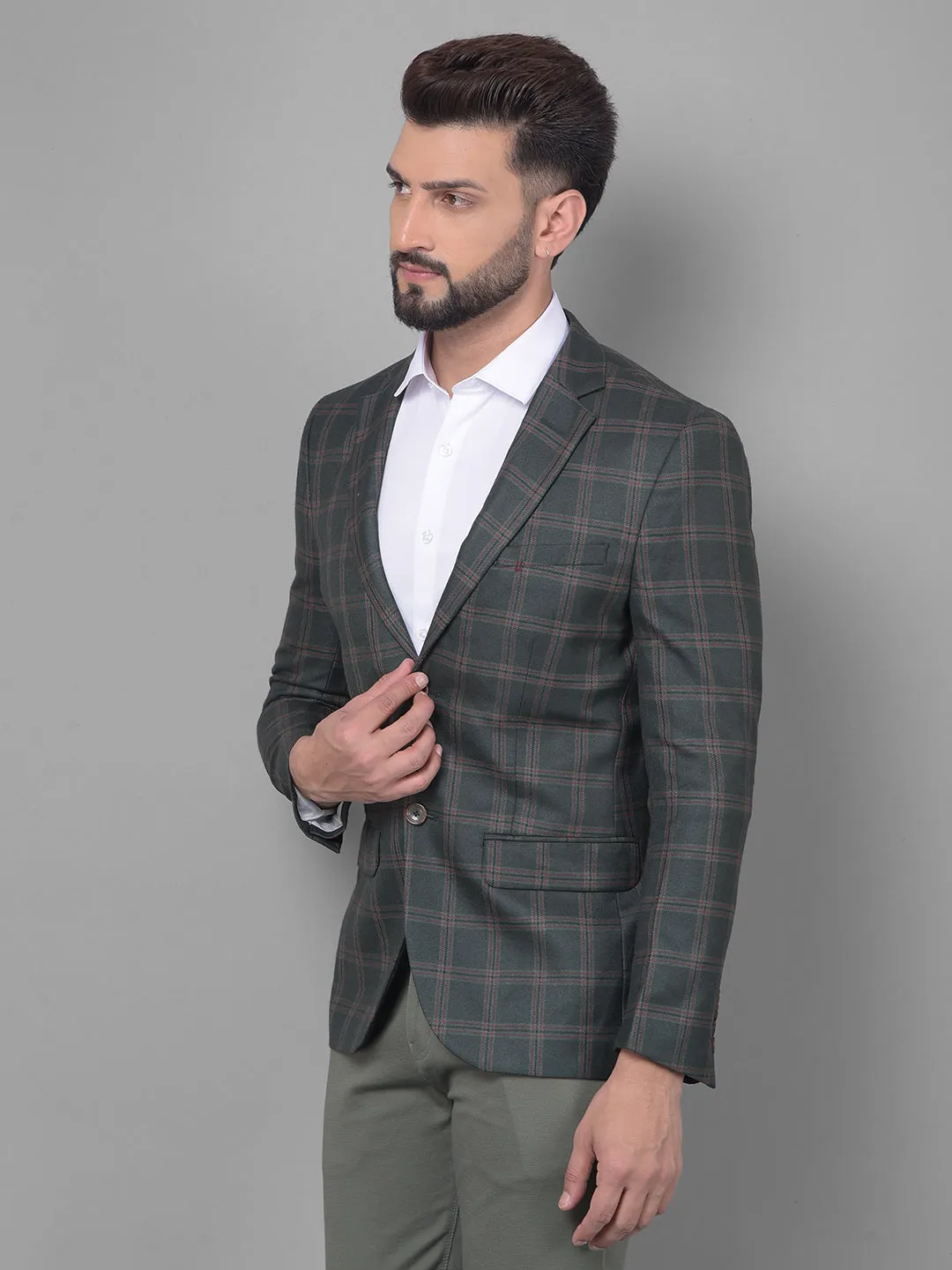 Green Checked Blazer