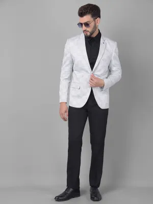 Grey Checked Single Breasted Blazer