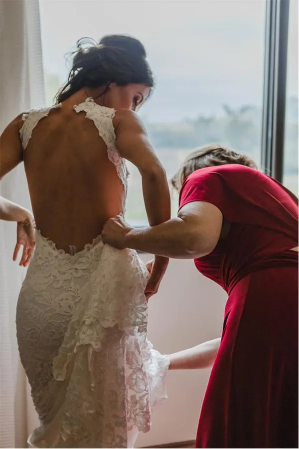 Halter Sweep Train  Wedding Dresses,Lace Up Appliques Back Beach Wedding Gown,SW77