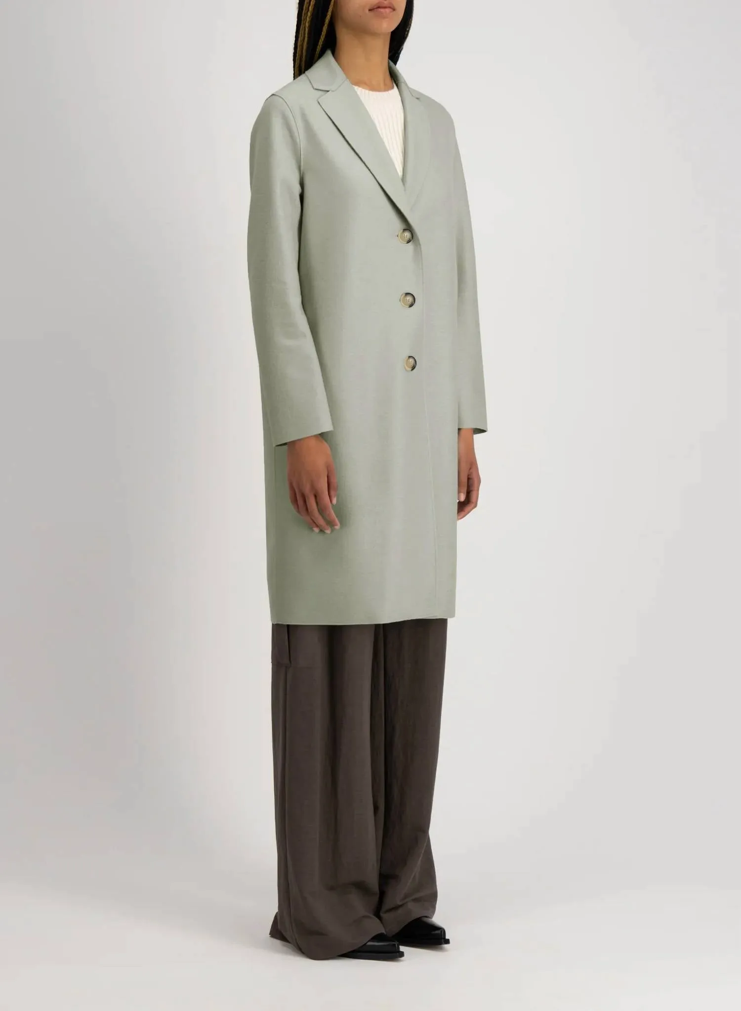 Harris Wharf - Light Pressed Wool Overcoat
