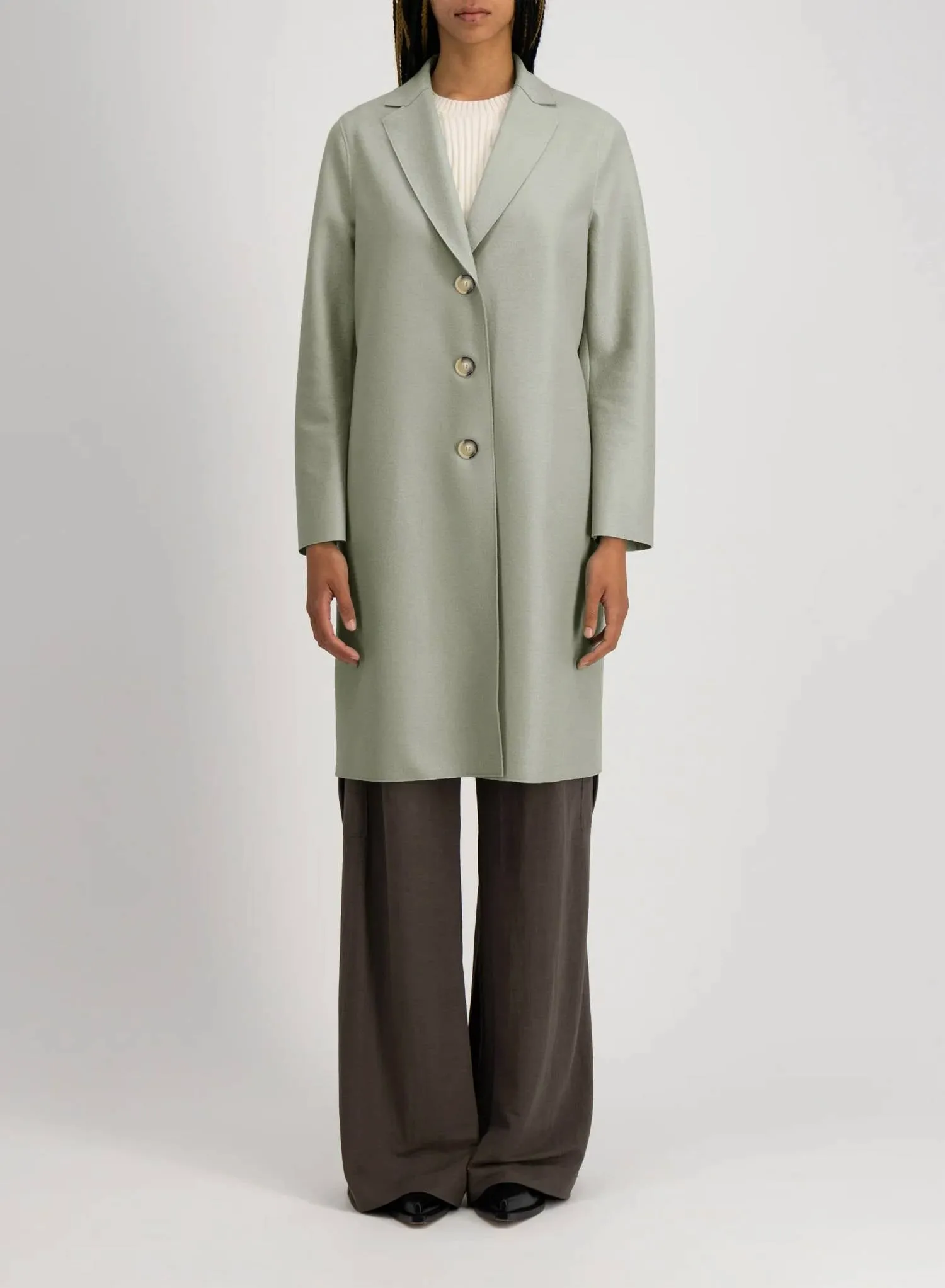 Harris Wharf - Light Pressed Wool Overcoat